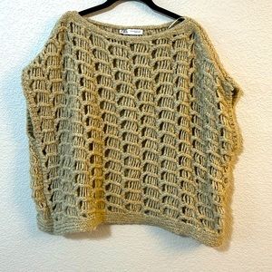 ZARA Openwork Knit Cape sz S